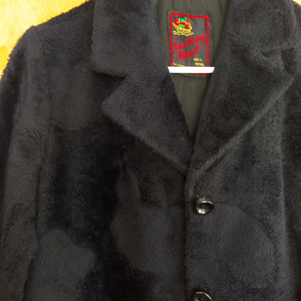 Vintage Wool Peacoat Black XS